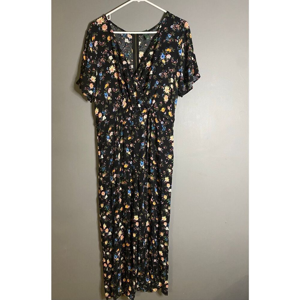 Wild Fable Floral Crop Jumpsuit Short Sleeve Size Large NWOT